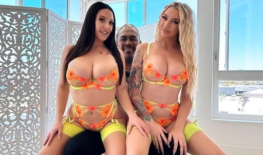 A black man with a big dick gives a thrill to his busty girlfriends