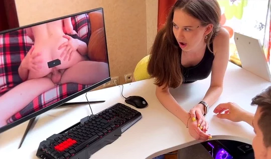 A young Russian couple has sex like in porn