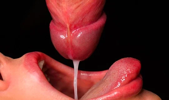 The girl gives a beautiful blowjob and gets cum in her mouth