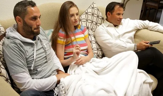 Young and skinny girl in a pose cancer and cums from sex with a friend