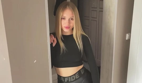 The young Russian girl in leggings is ready for debauchery
