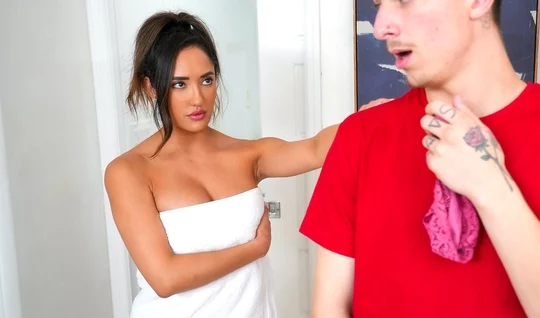 The fetishist touched the big milking of his charming combined sister