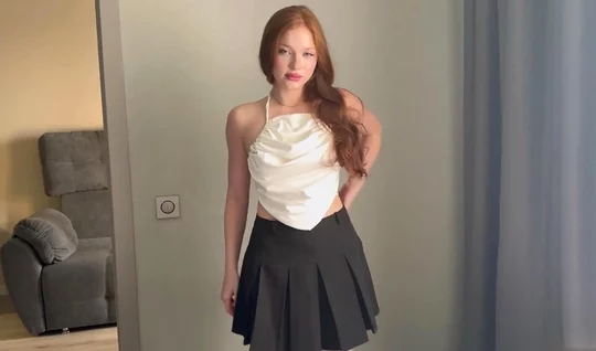 Redhead came to visit to suck a hot cock