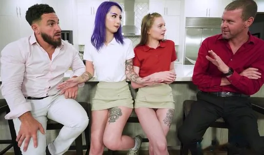 Young girls fuck with mature muscular hunks and swallow a lot of sperm