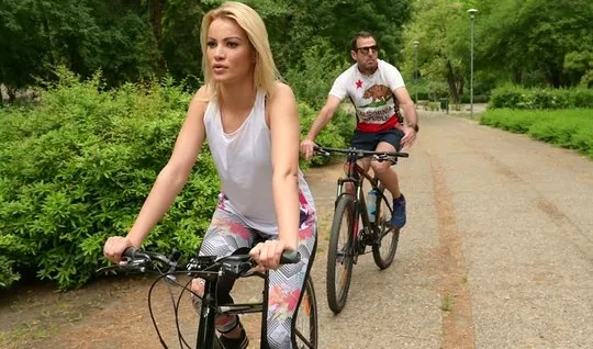 Young blonde pickup in the park ends with passionate sex on the floor