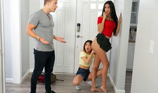 Asian girl with wet pussy helps her friends experience intense orgasm