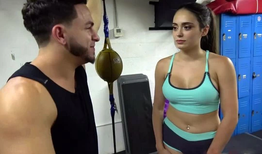 Hot workout with a chick who has big boobs