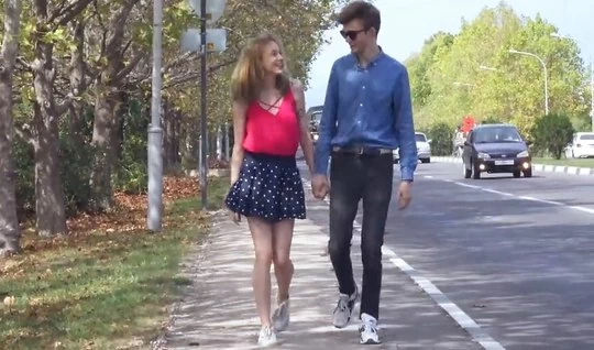 Russian chick tried the guys cock after a walk