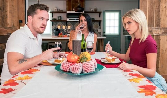 After a family dinner, mom arranges group sex