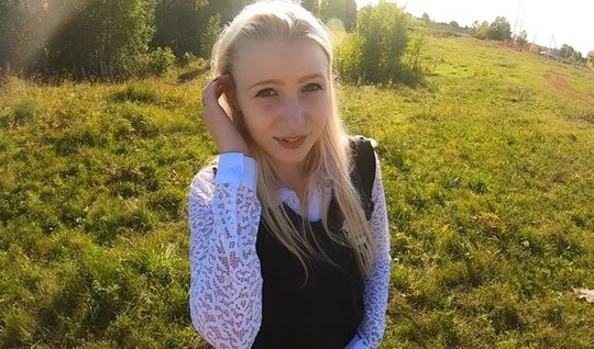 Russian chick seduced by a pickup truck and sucked in nature