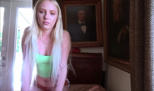 Young stepsister enjoys sucking brothers dick